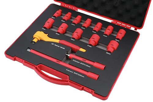 Laser 8891 VDE Insulated Socket Set 3/8" D 15pc, Multi - Image 2