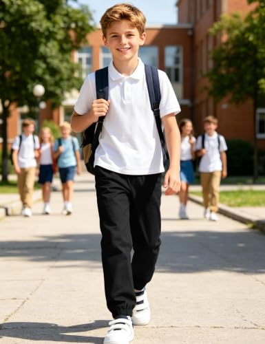 Image of KEREDA Boys Uniform Pants Twill Pull On Jogger Pants Boys School Clothes
