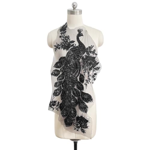 Patch paon paillettes thermocollant écusson à broder vêtement