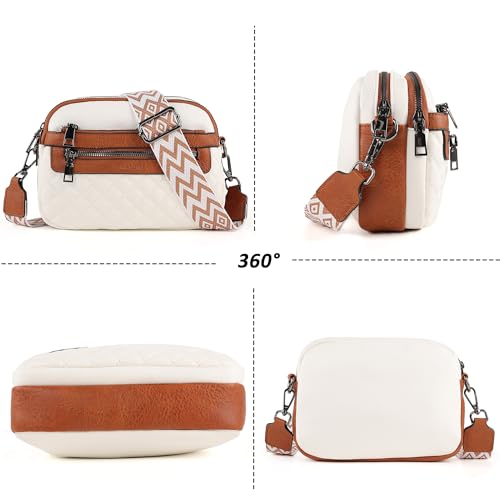 Image of TANTOMI Crossbody Bags for Women, 6-Pockets Cross Body Purse, Vegan Leather Handbags Shoulder Bag for Travel, Gifts for Women