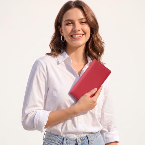 Image of Tipmile Slim Wallet for Women, RFID Blocking Credit Card Holder | 1 Zipper Pocket, 1 ID Window, 3 Cash Compartments, 11 Card Slots