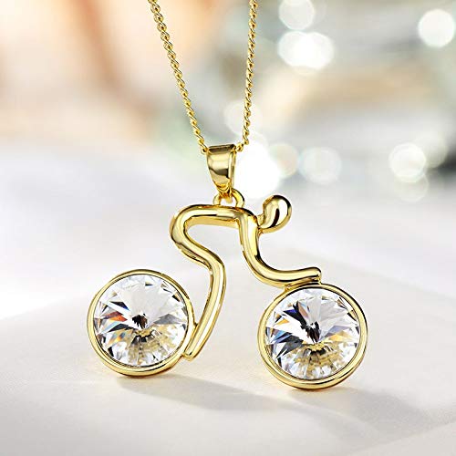 Colliers longs en strass autrichien éclatant et or jaune clair - 2