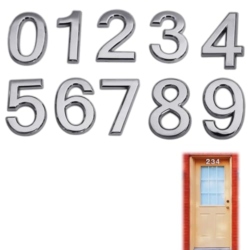 10 Pieces Mailbox Numbers Door Numbers Stick on 3D Mailbox Numbers Waterproof Self Adhesive Number Sign for Street Apartment Hotel Room Door Number Stickers 0 to 9 Self Adhesive Door Numbers