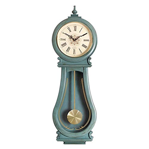 Horloge murale vintage XJBTBA en bois de 35 cm avec mouvement quartz