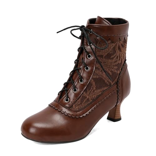 Bottes western style cowgirl en grandes tailles avec lacets et talons épais