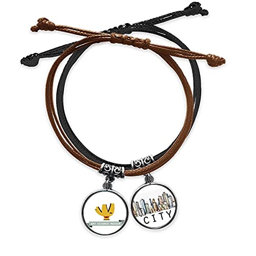 Bracelet Singapore Art Science Museum cordon cuir sidi tressé