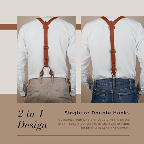 SAIGON Handicraft Adjustable Leather Suspenders