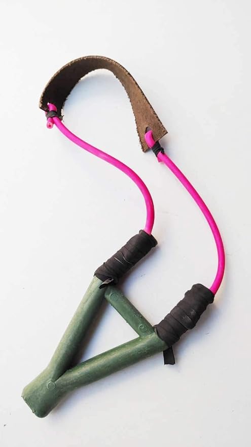 GENERIC Pink Catapult, Gulail, Sling Shot with Pink Tube Rubber for Full Stretch and Perfect Aim. Fiber Handle for Strong Grip with Leather Holder (Size 30 x 7 CM)-image-49