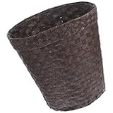 Levemolo Cesta de Almacenamiento de Ratán Tejida Asa Cesta Cuadrada Color Café para Hogar y Oficina Multifuncional para Escritorio y Almacenaje Portátil Suministros de Almacenamiento