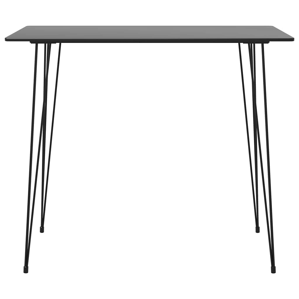 Stehtisch Schwarz 120x60x105 cm MDF Tischplatte mit Metallbeinen, Thekentisch für Küche und Essbereich, pflegeleichter Bartisch mit feuchtem Tuch reinigbar, einfacher Aufbau