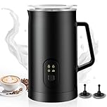 Vexloria Milk Frother Electric 4-in-1, Automatic Milk Steamer 20.4oz/580ml, Silent Operation Hot & Cold Milk Foamer and Large Capacity, for Latte Coffee Chocolate HE2 (Black)
