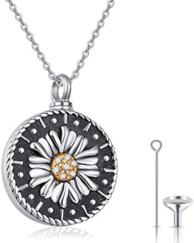 TANGPOET Ashes Necklace 925 Sterling Silver Urn Necklace for Ashes Angel Wing Memorial Cremation Jewellery Heart Ashes Keepsake Pendant Necklace for Mum Dad Women Men Pet with Funnel Filler Kit