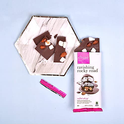 Chuao Chocolatier Ravishing Rocky Road Milk Chocolate Bars | Gourmet Chocolate Almond Marshmallow Artisan European No Preservatives | For Gift Baskets, Christmas, Valentines Day, Gifts For Women, Men, Birthday, Thank You, Care Package | 10 Pack #TOP5