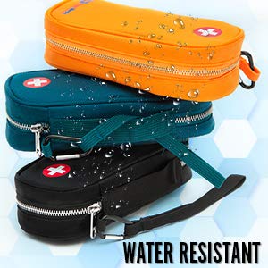 PRACMEDIC EpiPen Medicine Case for Emergencies - Fashionable, Insulated, Black, 8” - Storage Bag Holds 2 EpiPens, Auvi Q, Antihistamines and Medicine - Easy Access (with Tag) - Thumbnail 4