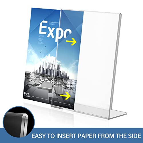 Relx Acrylic 8.5 X 11, Acrylic Display Stand For Display, Slant Back, Clear Frames Plastic Sign Holder For Store, Restaurant (6 Pack) #TOP2