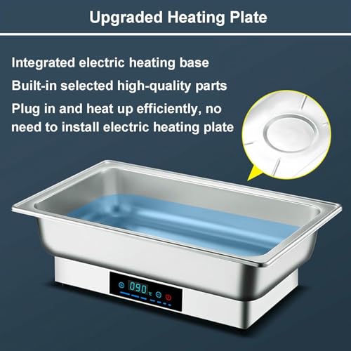 Chauffe-plat buffet à 5 compartiments grand format en inox pour réception