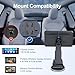 EWAY Suction Cup Mount for CarPlay Display, Backup Camera Monitor, Extended Arm with 360° Rotation, 4-Tab Bracket Replacement Dashboard Windshield Holder for 7-11