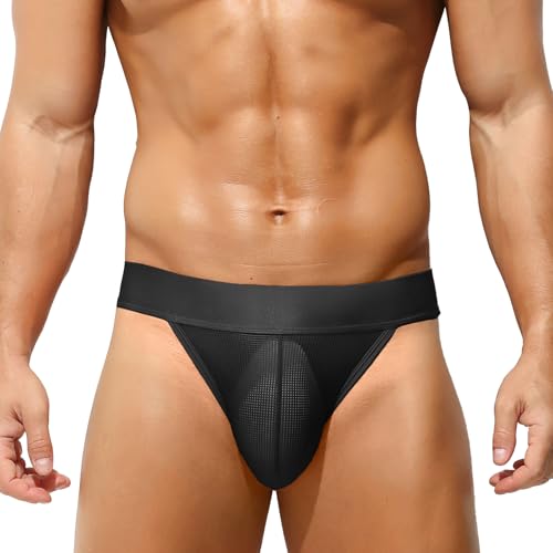 KAREN SPACE Jock Straps for Men, Low Waist Jockstrap Athletic Supporters Breathable Thong