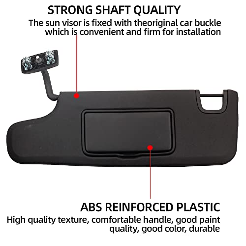 image for Dasbecan Black Left Driver Side Sun Visor Compatible with Jeep Wrangle