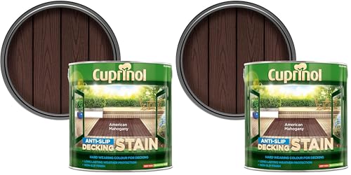 Image of Cuprinol 2.5 litres Anti Slip Decking Stain - American Mahogany (Pack of 2)