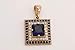 Turkish Handmade Jewelry Small Square Shape Sapphire and Round Cut Topaz 925 Sterling Silver Jewelry Set Earrings,Pendant and Ring Size Option