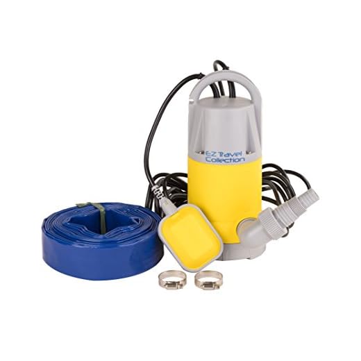 Professional EZ Travel Collection, Hot Tub and Swimming Pool Drain Pump with Hose Pond/Flood Pump (Up to 3,700 Gallons per Hour)