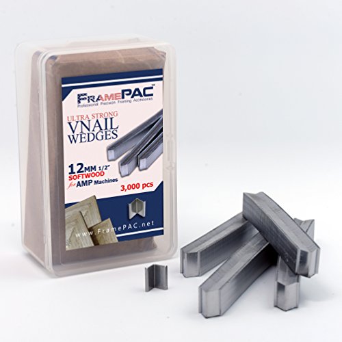 Image of V Nails for Picture Frames Softwood (AMP) 12mm (1 /2 Inch) [3000 V-Nail Pack, Stacked] - (for use in Automatic V Nailer for Picture Framing, Automatic V Nailer for Picture Frames)