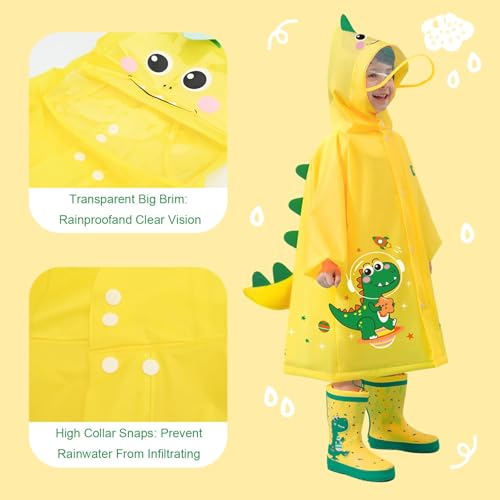 Image of Bold N Elegant 3D Kids Cartoon Soft Luxurious Waterproof Raincoat Rain Jacket Rain Suit with Backpack Space and a complimatory Storage Pouch for Kids Boys n Girls