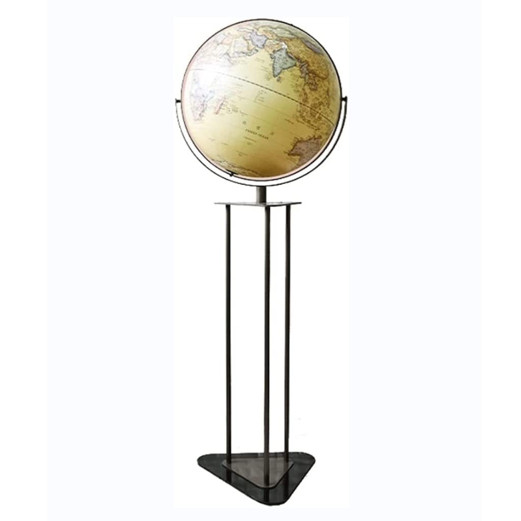 HRTC wereldbol Mappamondo da Terra con treppiede in Metallo Mappamondo Dettagliato per Bambini, Adulti o Decorazioni per la casa, Illuminazione della Lampada Manuale Pratico