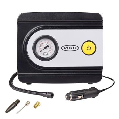 RING TYREINFLATE 10 Analogue Tyre Inflator with Three Adaptors - Measures in PSI, BAR and kPA
