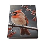 BTCOWZRV Cute Cardinal Birds Notebook Refillable Note Book Spiral Notebook Detachable with 6 Ring A5 Loose-Leaf Note Books for Business Note-Taking Office Supplies 9 X 13.7 Inch