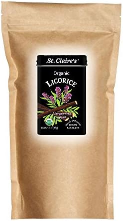 St. Claire's Organic Herbal Pastilles, (Licorice, 27 Ounce Bag, over 800 pieces) | Gluten-Free, Vegan, GMO-Free, Plant-based, Allergen-Free | Made in the USA in a Dedicated Allergen-Free Facility