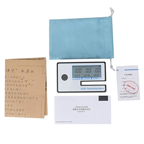 Window Tint Meter, LS162 Digital Solar Tester, Transmission Meter, UV/IR Rejection Meter, Visible Light Transmittance Tester, Testing Slot up to 8mm