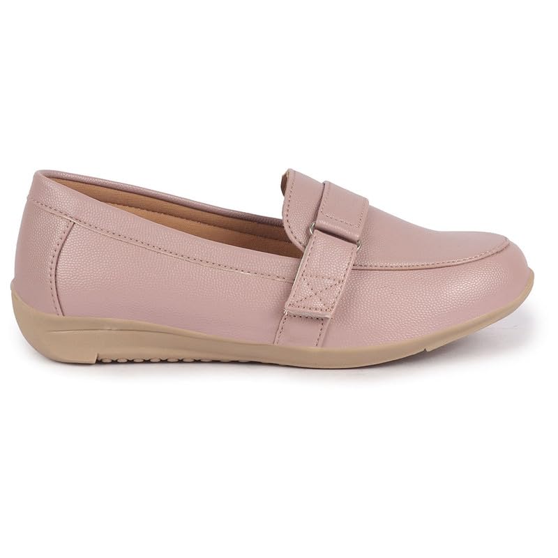 Image of FAUSTO Women's Comfortable Formal Adjustable Strap Hook and Loop Slip On Shoes|Party Shoe|Office Shoe