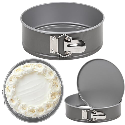 STORM TRADING GROUP 22cm Non-Stick Springform 9 Inch Cake Pan Round Bake Ware Tin for Kitchen Bakes Cheesecake, Brownie, Gateaux Pie & Cake (1)