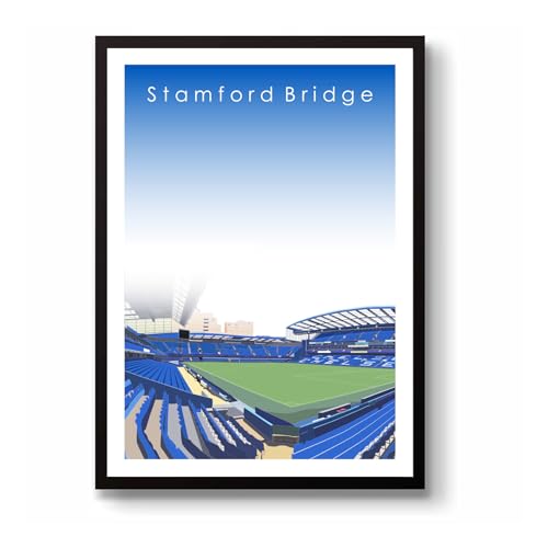 GroundDesigns Chelsea FC Football Gift Stamford Bridge Stadium Art senza cornice, formato A3, stampa CFC