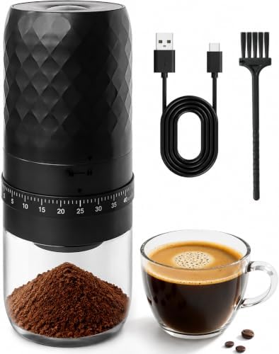 Portable Electric Coffee Grinder with 40 Adjustable Settings, 180...