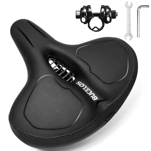 Image of BUCKLOS Wide Bike Seat for Men Women Ebike Seats Comfort Extra Large Comfortable Bicycle Seats Saddle for Ebike /Crusier /Exercise /Peloton Bike