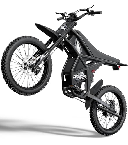 GT73 Electric Dirt Bike for Adults Teens, Upgraded 2000W Ebike with 36.4AH Dual Battery, 25 Inch Motorcycle Tires, Max 37 MPH & 85 Mile Long Range, Dual Hydraulic Brakes & Full Suspension