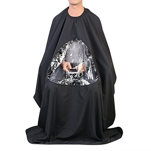 Healthcom Professional Hair Salon Cape Waterproof Nylon Hair Styling Haircutting Cape Clear Viewwing Window Nylon Haircut Apron
