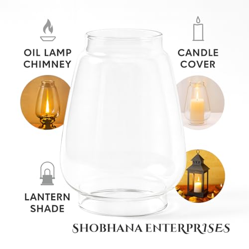 Image of Chimney for Hurricane Lantern | Cover for Diya, Lamp & Lantern | Wind Protector Chimney for Akhand Jyot, Candle Holders (Glass Cover Only, Without Diya) (Clear, 6 cm Bottom Dia)