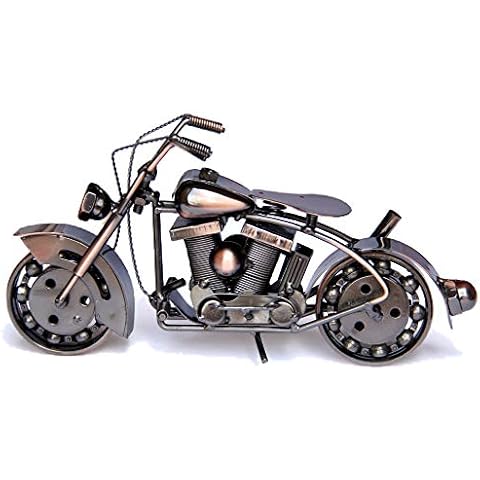 Collectible Diecast Motorcycle Figure Harley Davidson Figurine Scrap Metal Art Vintage Office Home Decor Vehicles Sculpture Desk Bookshelf Birthday for Men Dad Son Him (Copper Softail) Cover