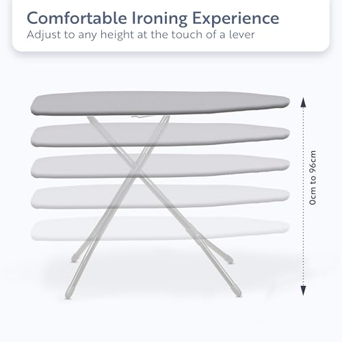 Minky Extra Wide Large Ironing Board with Steam Generator Iron Compatible Rest, HH40707103K, Black - 7