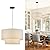 VILUXY Drum Fabric Pendant Light Farmhouse White Chandelier Double Drum Shade Hanging Ceiling Light Fixture 3 Lights Linen for Bedroom Dining Room Living Room Entryway