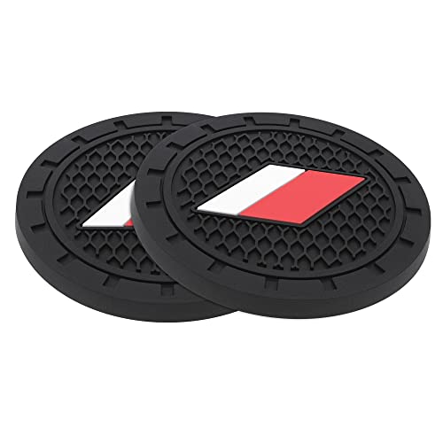 AOOOOP Car Interior Accessories for TRD PRO Cup Holder Insert Coaster - Silicone Anti Slip Cup Mat for Racing Development Sequoia Tundra Tacoma 4Runner TRD PRO (Set of 2, 2.75