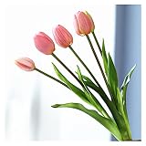 XLBH piękny bukiet tulipany dekoracyjne sztuczne kwiaty dekoracja salonu flores artificiales świąteczny przygotowanie (kolor: Czerwony)
