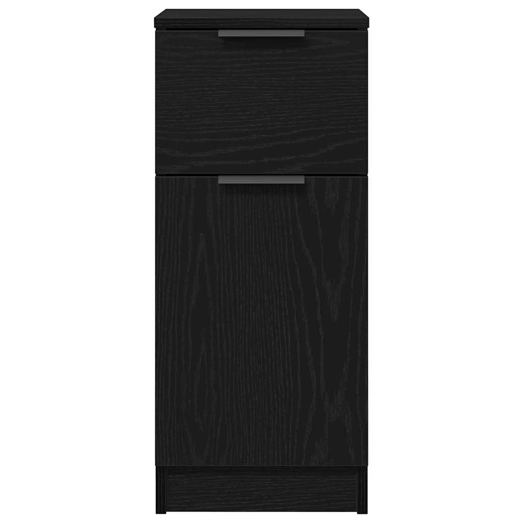 Aparador moderno para almacenamiento y decoración, aparador estable con gran espacio de almacenamiento, con dos compartimentos y cajón de madera de roble negro