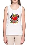 Fabricado en la UE Tipo Amor Lucha Mujer Blanco Tank Camiseta Women\'s White Tank T-Shirt