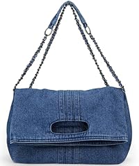#E Dark Blue Denim Purse for Women