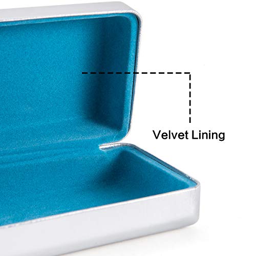 Image of TRIUMPH VISION Sunglasses Case Hard Shell Glasses Case Eyewear Eyeglasses | Sunglass Eyeglass Hard Case for Women and Men Metal PU Leather Lined Storage with Microfiber Cleaning Cloth Protection